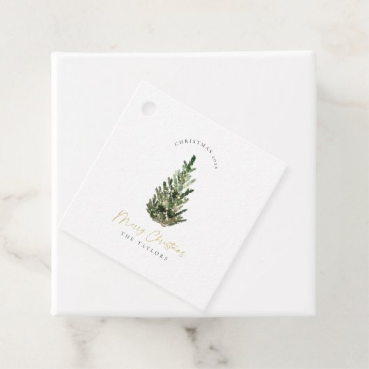 ミニマルエレガントリストクリスマスツリーのクリスマスプレゼント フェイバータグ (インサイチュ)