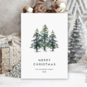 ミニマルエレガントリストクリスマスツリーの挨拶 シーズンカード