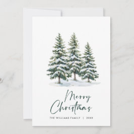 ミニマルエレガントリストクリスマスツリーの挨拶 シーズンカード