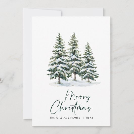 ミニマルエレガントリストクリスマスツリーの挨拶 シーズンカード (正面)