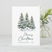 ミニマルエレガントリストクリスマスツリーの挨拶 シーズンカード (スタンド正面)