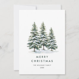 ミニマルエレガントリストクリスマスツリーの挨拶 シーズンカード