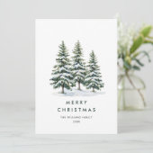 ミニマルエレガントリストクリスマスツリーの挨拶 シーズンカード (スタンド正面)
