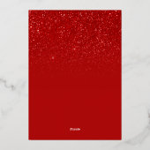 ミニマルエレガントリストクリスマスツリーホリデーパーティー 箔招待状 (裏面)