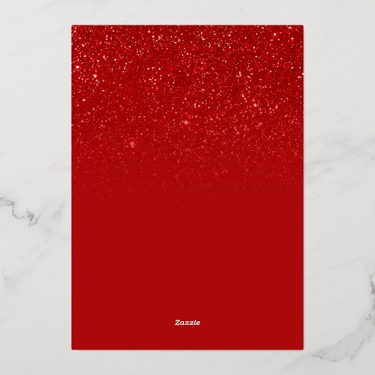 ミニマルエレガントリストクリスマスツリーホリデーパーティー 箔招待状 (裏面)