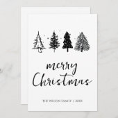 ミニマルエレガントリストクリスマスツリー シーズンカード (正面/裏面)