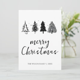 ミニマルエレガントリストクリスマスツリー シーズンカード