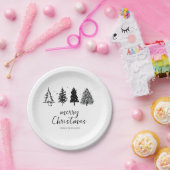 ミニマルエレガントリストクリスマスツリー ペーパープレート (パーティー)