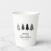 ミニマルエレガントリストクリスマスツリー 紙コップ (裏面)