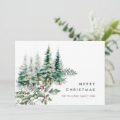 ミニマルエレガントリストクリスマスパインの挨拶 シーズンカード (スタンド正面)