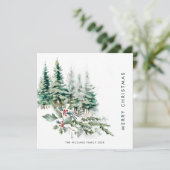 ミニマルエレガントリストクリスマスパインの挨拶 シーズンカード (スタンド正面)