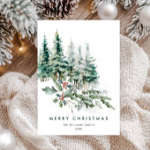 ミニマルエレガントリストクリスマスパインの挨拶 シーズンカード