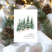 ミニマルエレガントリストクリスマスパインの挨拶 シーズンカード