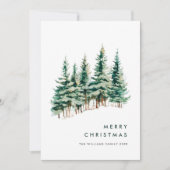 ミニマルエレガントリストクリスマスパインの挨拶 シーズンカード (正面)