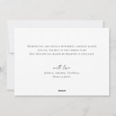 ミニマルエレガントリストクリスマスパインの挨拶 シーズンカード (裏面)