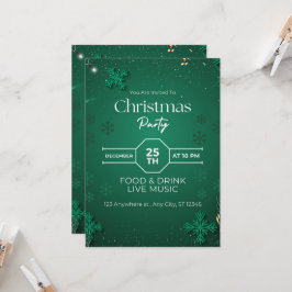 ミニマルエレガントリストクリスマスパーティの招待状 招待状