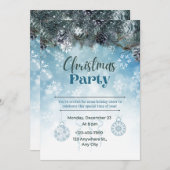ミニマルエレガントリストクリスマスパーティの招待状 招待状 (正面/裏面)