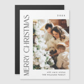 ミニマルエレガントリストクリスマスフォト磁気カード (正面/裏面)
