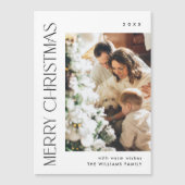 ミニマルエレガントリストクリスマスフォト磁気カード (正面)