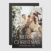 ミニマルエレガントリストクリスマスフォト磁気カード (正面/裏面)