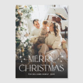 ミニマルエレガントリストクリスマスフォト磁気カード (正面)