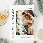 ミニマルエレガントリストクリスマスフォト磁気カード