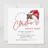 ミニマルエレガントリストクリスマスホリデーパシンプルーティ 招待状 (正面)
