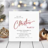 ミニマルエレガントリストクリスマスホリデーパシンプルーティ 招待状