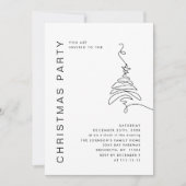 ミニマルエレガントリストクリスマスホリデーパーティー 招待状 (正面)