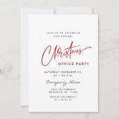 ミニマルエレガントリストクリスマスホリデーパーティー 招待状 (正面)