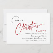 ミニマルエレガントリストクリスマスホリデーパーティー 招待状 (正面)