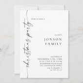 ミニマルエレガントリストクリスマスホリデーパーティー 招待状 (正面)