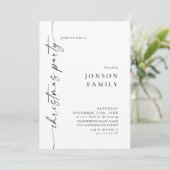 ミニマルエレガントリストクリスマスホリデーパーティー 招待状 (スタンド正面)