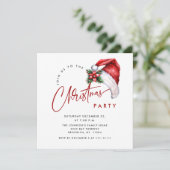 ミニマルエレガントリストクリスマスホリデーパーティー 招待状 (スタンド正面)