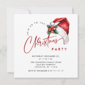 ミニマルエレガントリストクリスマスホリデーパーティー 招待状 (正面)