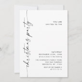 ミニマルエレガントリストクリスマスホリデーパーティー 招待状 (正面)