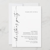 ミニマルエレガントリストクリスマスホリデーパーティー 招待状 (正面)