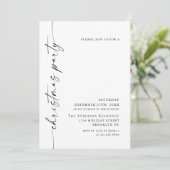 ミニマルエレガントリストクリスマスホリデーパーティー 招待状 (スタンド正面)