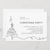 ミニマルエレガントリストクリスマスホリデーパーティー 招待状 (正面/裏面)