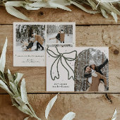 ミニマルエレガントリストクリスマスボウ家族の写真 シーズンカード