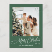 ミニマルエレガントリストクリスマスワンフォトグリーティング ポストカード (正面)