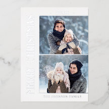 ミニマルエレガントリストクリスマス2フォトシルバー