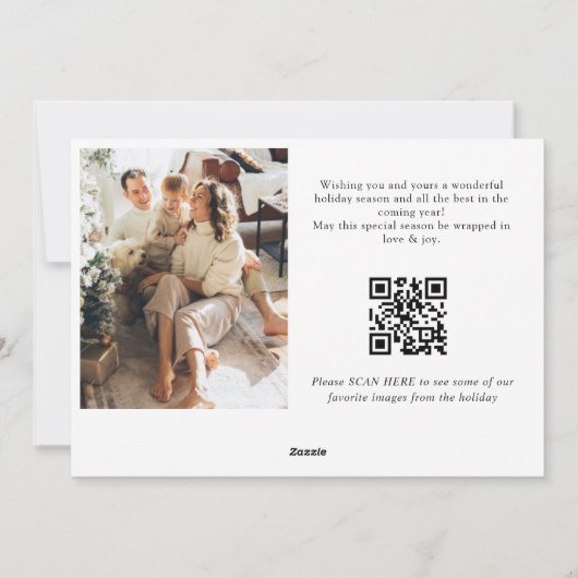 ミニマルエレガントリストクリスマス2写真QRコード シーズンカード (裏面)