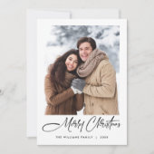 ミニマルエレガントリストクリスマス2写真QRコード シーズンカード (正面)