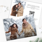 ミニマルエレガントリストクリスマス2写真QRコード シーズンカード