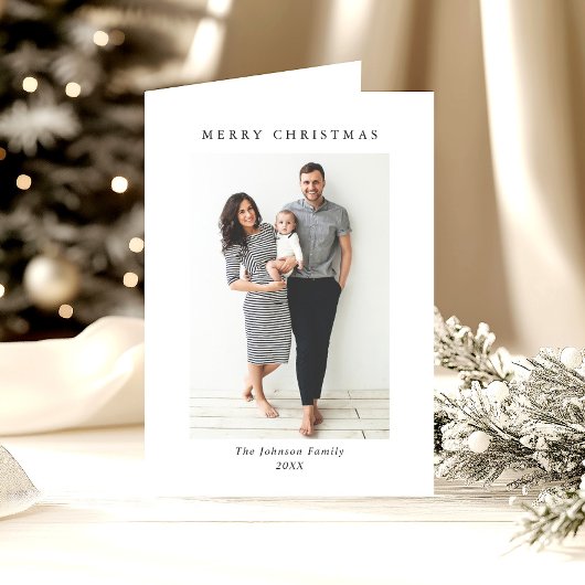 ミニマルエレガントリストクリスマス2写真QRコード シーズンカード