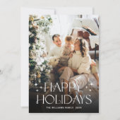 ミニマルエレガントリストクリスマス2写真QRコード シーズンカード (正面)