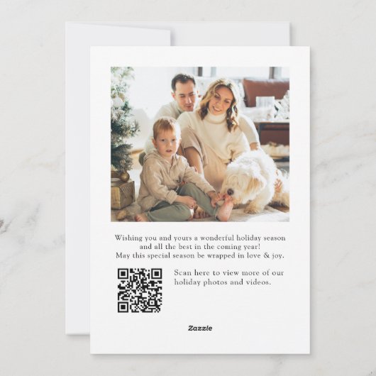 ミニマルエレガントリストクリスマス2写真QRコード シーズンカード (裏面)