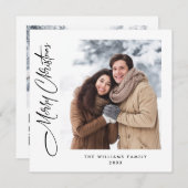 ミニマルエレガントリストクリスマス2写真QRコード シーズンカード (正面/裏面)