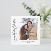 ミニマルエレガントリストクリスマス2写真QRコード シーズンカード (スタンド正面)